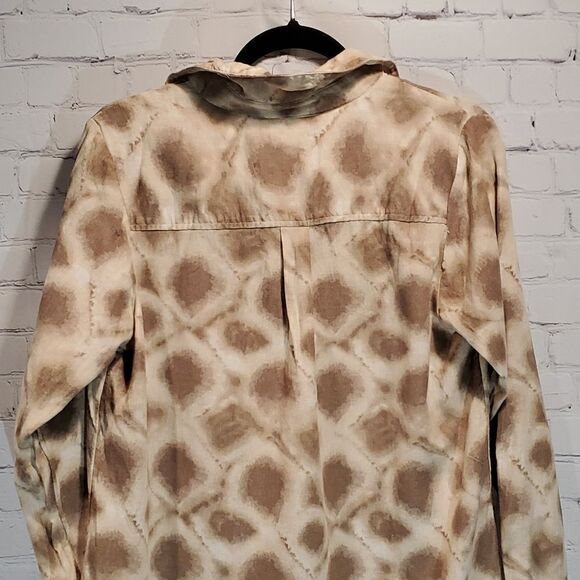 Joan Rivers linen blend boyfriend shibori shirt size XS - Picture 9 of 10